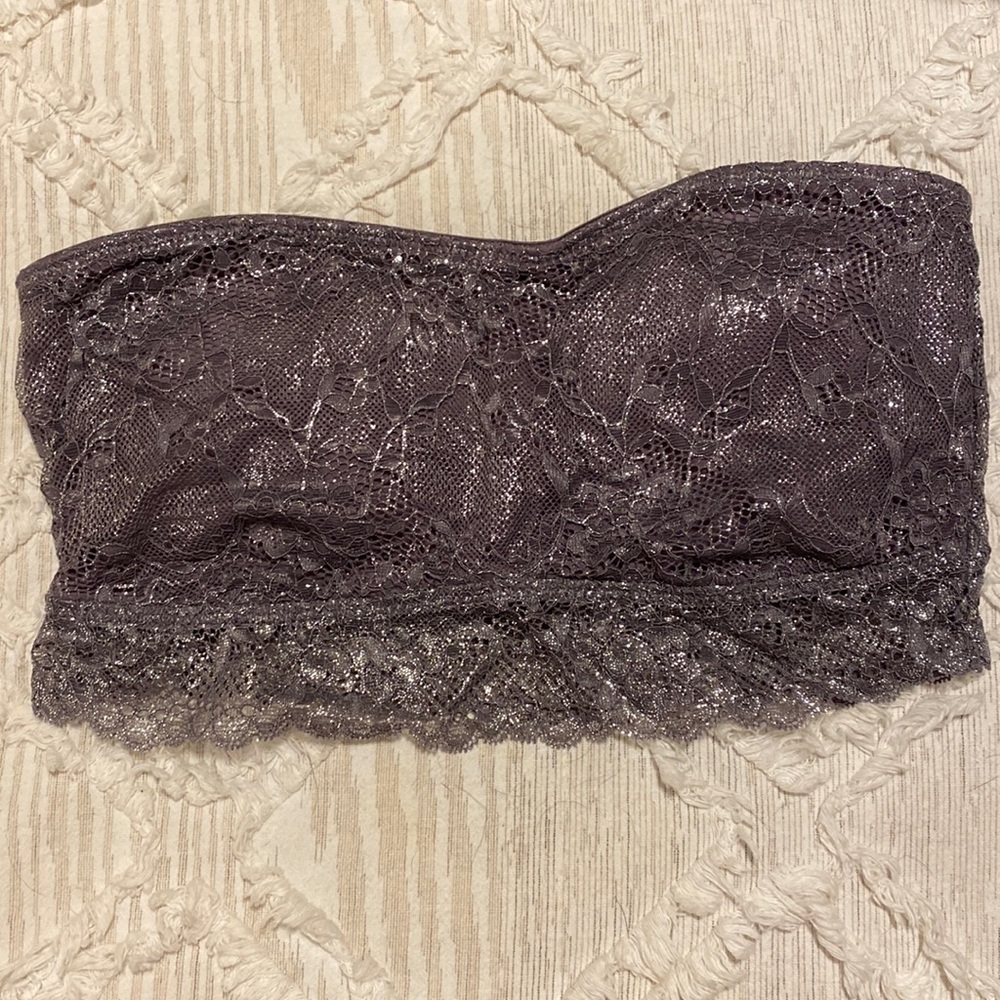 Victoria’s Secret shiny purple strapless bralette